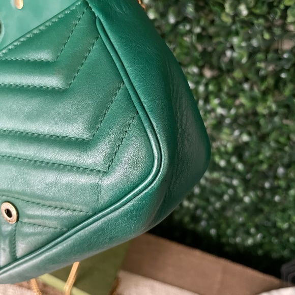 Gucci Green Super Mini Marmont Crossbody Full Set Authentic FINAL PRICE - Picture 10 of 15
